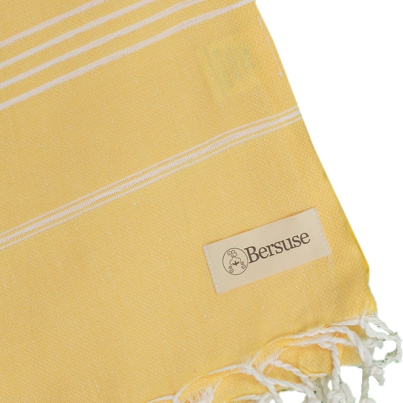 Bersuse Beach Towels Peshtemal Turkish Towels Anatolia Collection Premium Turkish Beach Towel, 100% Cotton, Large, Quick-Dry, Sand-Free, Lightweight - 37x70 Inches, Yellow - Image 5